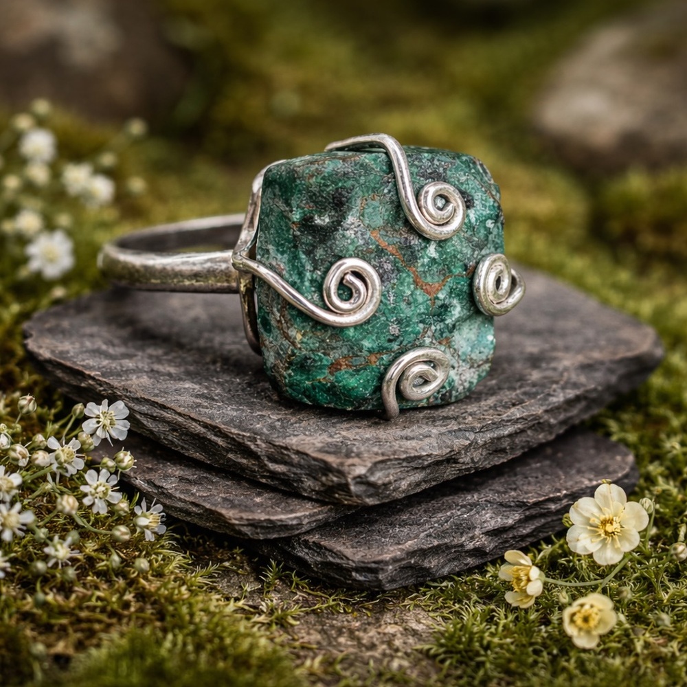 Natural Azurite Ring - Picture 8 of 14